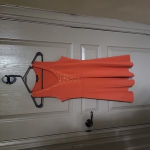Red orange skater dress